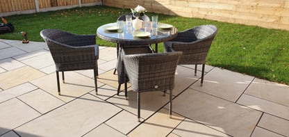 Rattan Grey Bistro Set with 4 Stacking Chairs | Emily | Emil0210_Emil0208