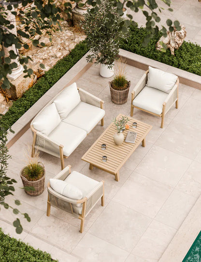 Roma 4 Seater Double Lounge Set with Rectangular Coffee Table