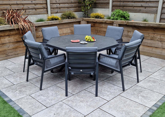 Bettina 8 Seater Outdoor Dining Set with Ceramic Glass | Bett0446_0443