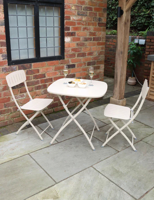Venice 2 Seater Folding Bistro Set in Champagne