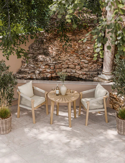 Roma 2 Seater Round Sunray Bistro Set with Roma Dining Chairs