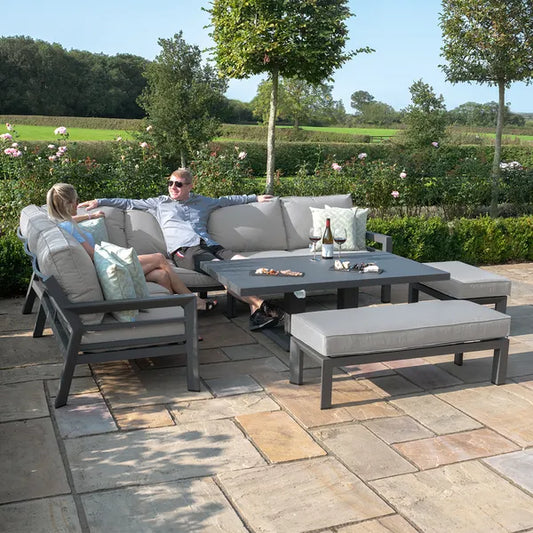 Homeflair - New York Aluminium Corner Dining Set