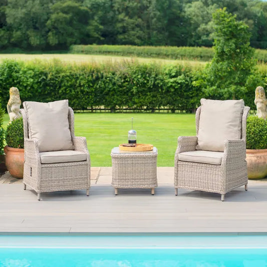 Cotswold Reclining 3 Piece Rattan Bistro Set