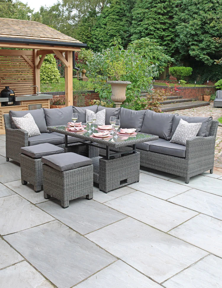 Paris 8 Seater Deluxe Modular Corner Dining & Lounging Set