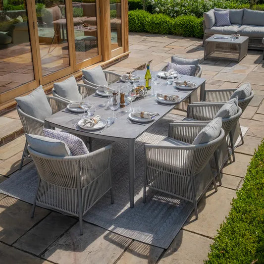 Maldives Rope Weave 8 Seat Rectangular Dining Set