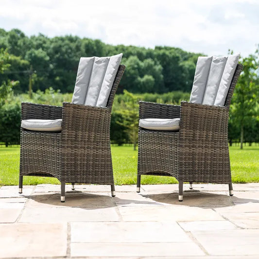 Pair of LA Rattan Dining Chairs - Grey