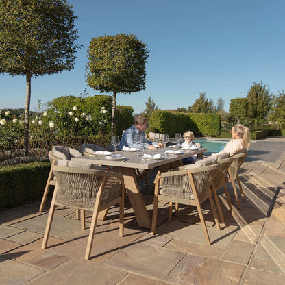 Homeflair - Martinique Rope Weave 6 Seat Round Dining Set