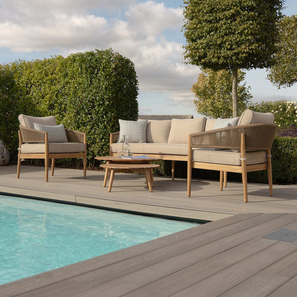 Homeflair - Porto Rope Weave 2 Seat Sofa Set