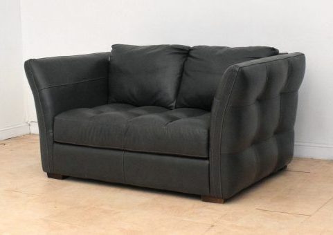 Gordon Ex-Display Deep Grey Leather 2 Seater Sofa | EX088