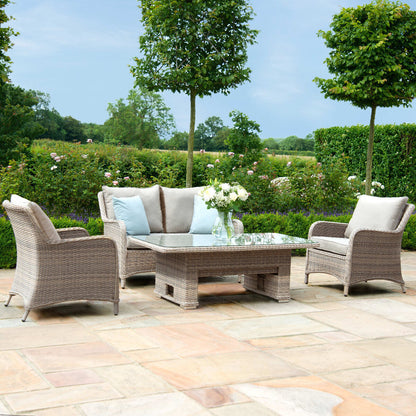 Homeflair – Cotswold Sofa Rattan Dining Set w/ Rising Table