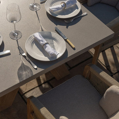 Homeflair - Martinique Rope Weave 6 Seat Round Dining Set