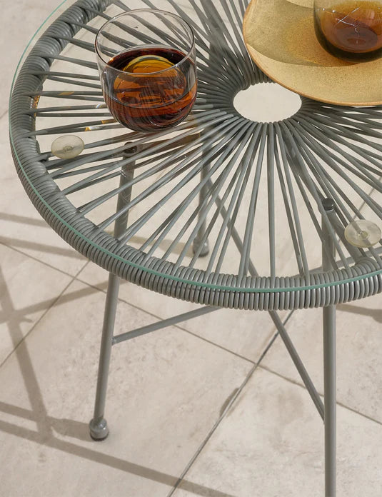 Monaco 2 Seater Egg Chair Bistro Set - Grey