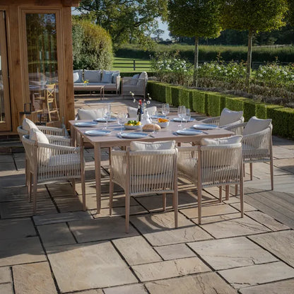 Havana Rope Weave 8 Seat Square Dining Set