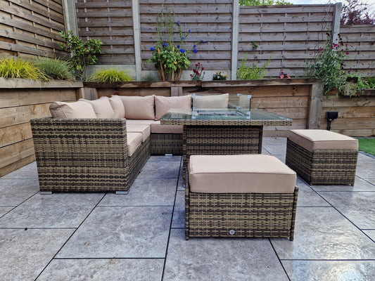Signature Weave - GEORGIA corner gas firepit set | GEOR0149_MILA0482