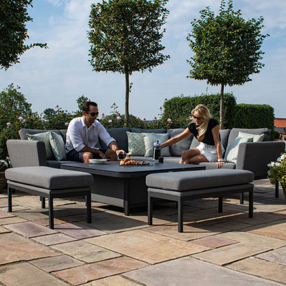Homeflair – Outdoor Fabric Pulse Deluxe Square Corner Simple Dining Set