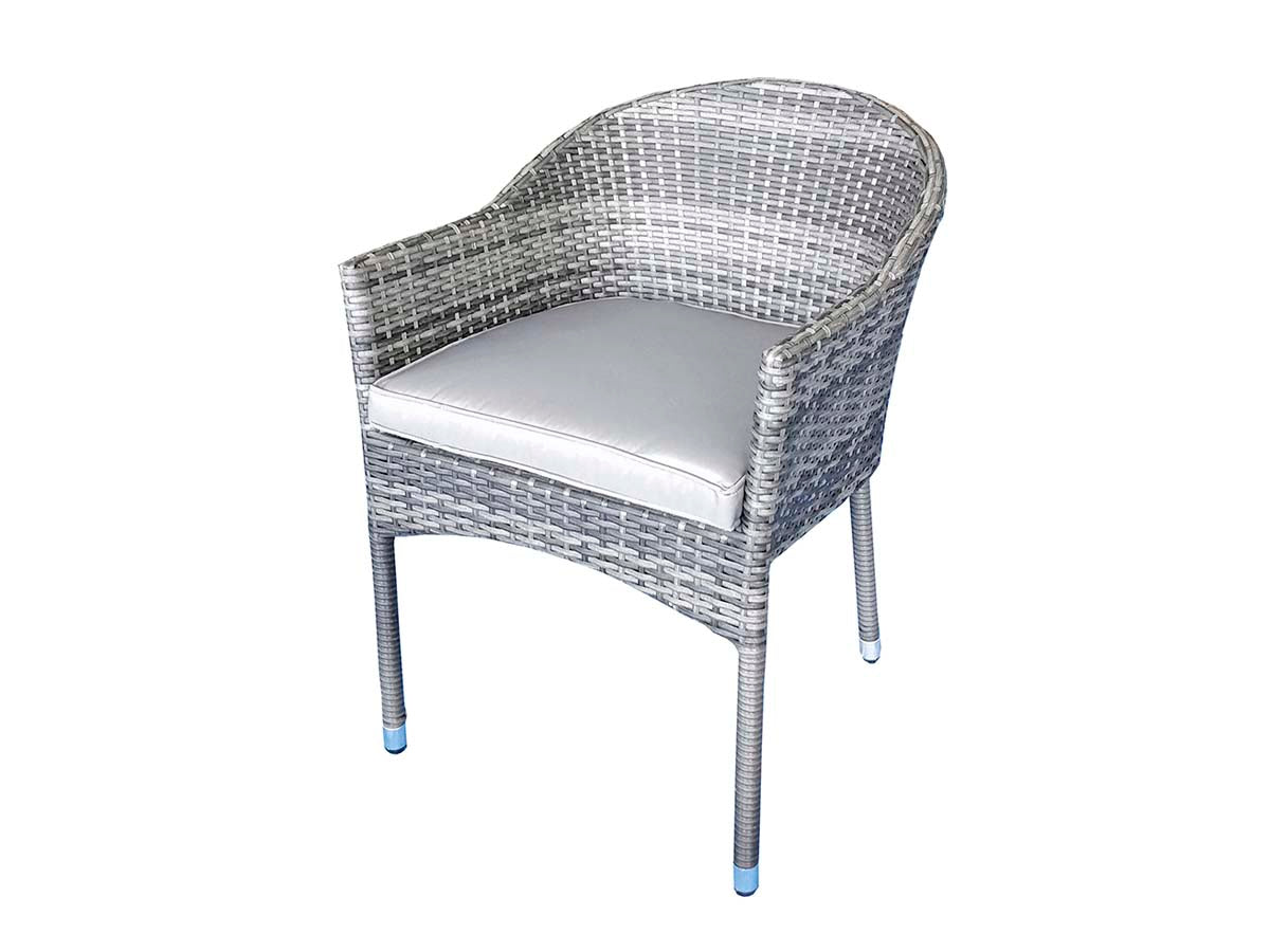 Rattan Grey Bistro Set with 2 Stacking Chairs | Emil0192_Emil0208