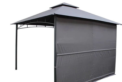 Algarve 3.3×3.3m + 2.1m Awning Grey Gazebo | ALGGAZ3.3X3.3-GREY | AMIR
