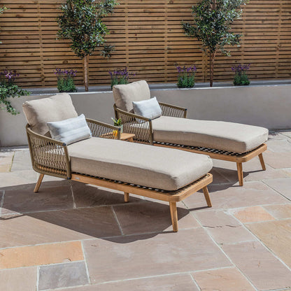Homeflair - Bali Rope Weave Double Sunlounger Set