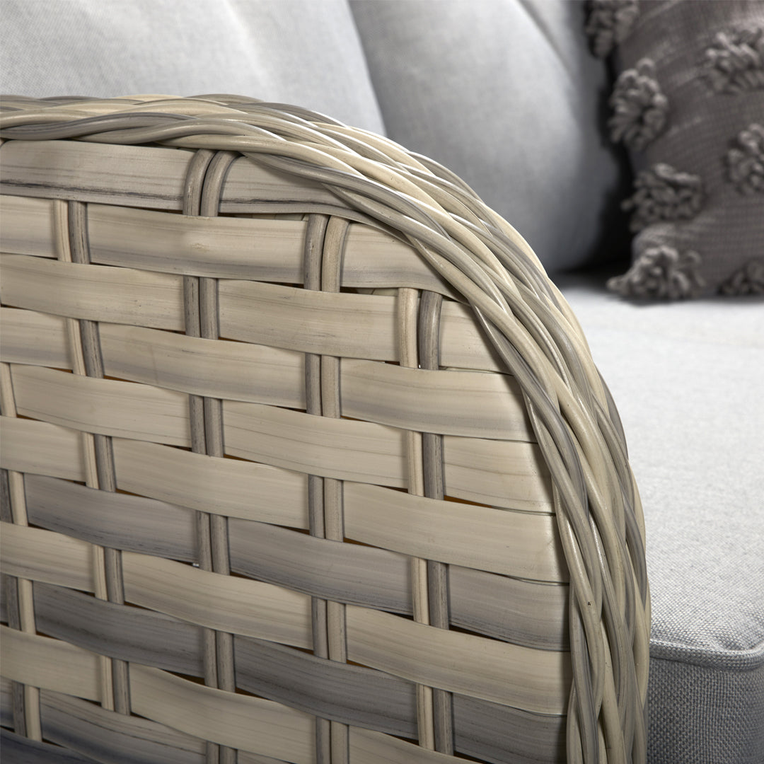 Signature Weave -  Constance Rattan Large Corner Dining Sofa with Benches in Grey |  Cons0203