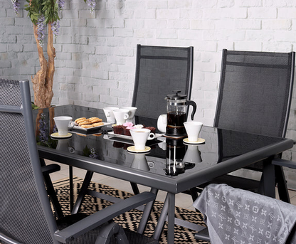 Sorrento 6 Seater Rectangular Deluxe Recliner Set | SOR160XRECBLK | AMIR
