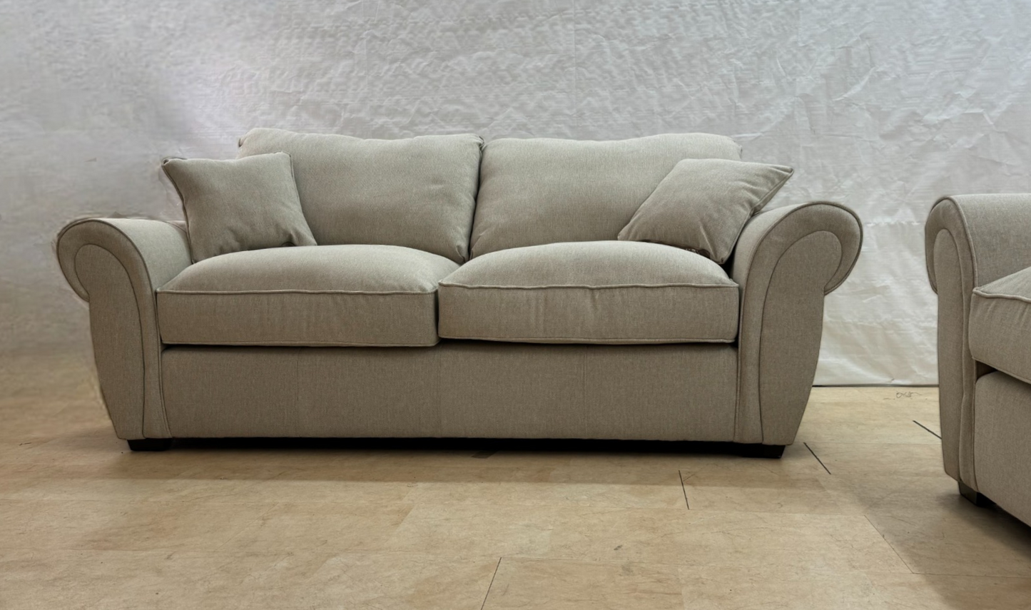 Shimmer Ex-Display 3 + 2 Seater Beige Fabric Sofa | EXSHI