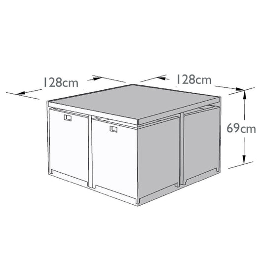 Homeflair -4 Seat Cube Set