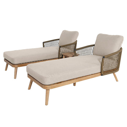 Homeflair - Bali Rope Weave Double Sunlounger Set