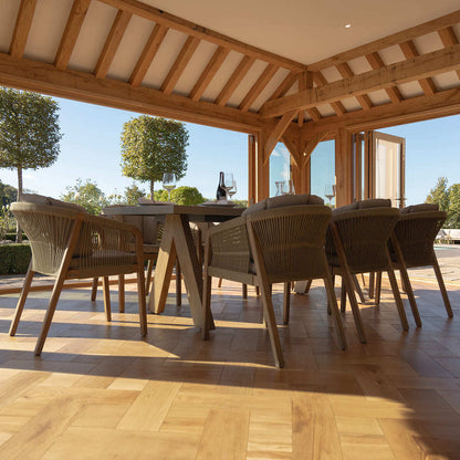 Homeflair - Martinique Rope Weave 6 Seat Round Dining Set