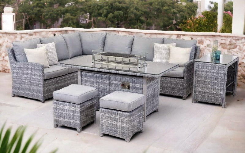 Halo Corner Sofa Set with Firepit Table and Side Table | HALO28FGG