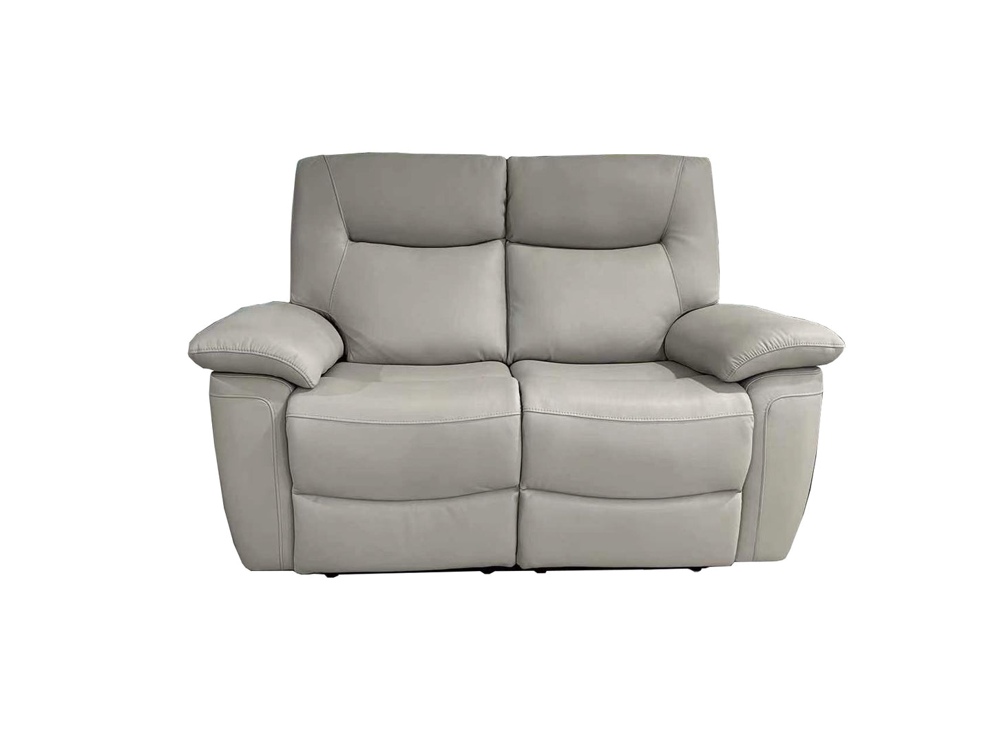 Lucia Electric Recliner Leather 3 + 2 Seater Sofas in Pearl Grey - Homeflair