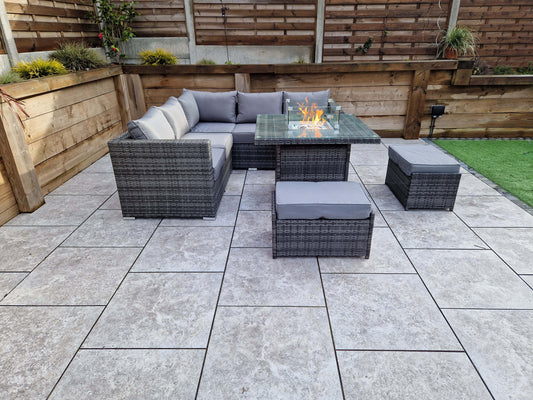 Signatyre Weave - GEORGIA corner gas firepit set | GEOR0150_MILA0433