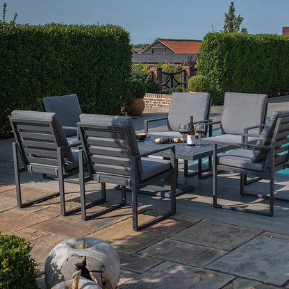 Homeflair – Amalfi 6 Seat Rectangular Aluminium Dining Set