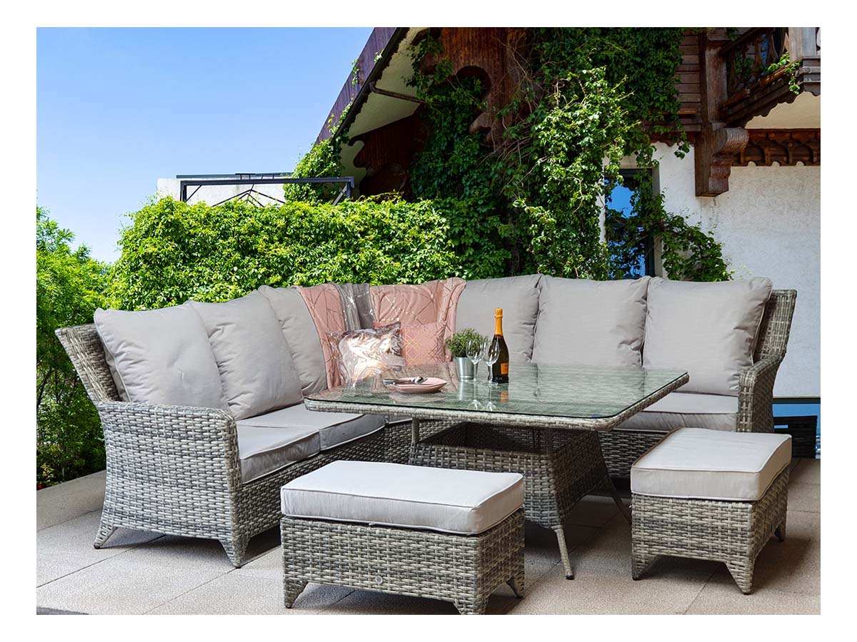 Signature Weave - SARAH Corner Dining in Grey | SARA0167