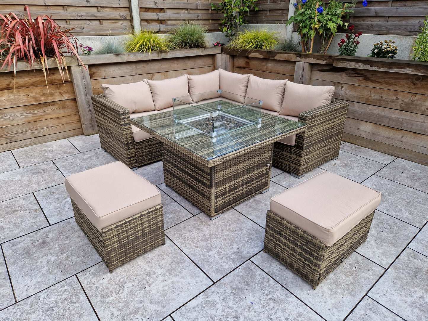 Signature Weave - GEORGIA corner gas firepit set | GEOR0149_MILA0482