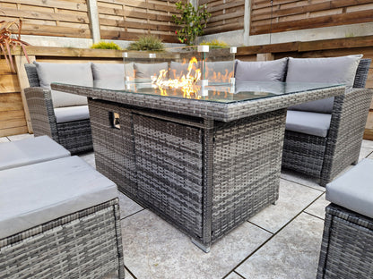 Signature Weave - Charlotte Firepit Corner Dining Set | CHAR0156_VIEN0432