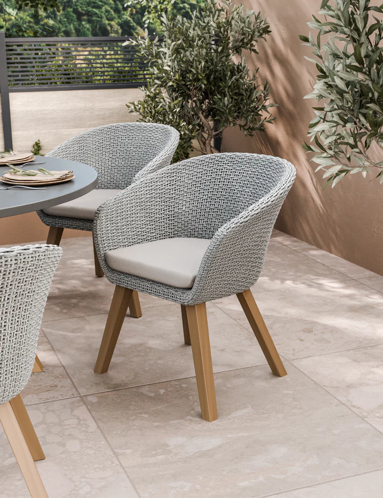 Luna 6 Seater Concrete Dining Set with Sol Dining Chairs