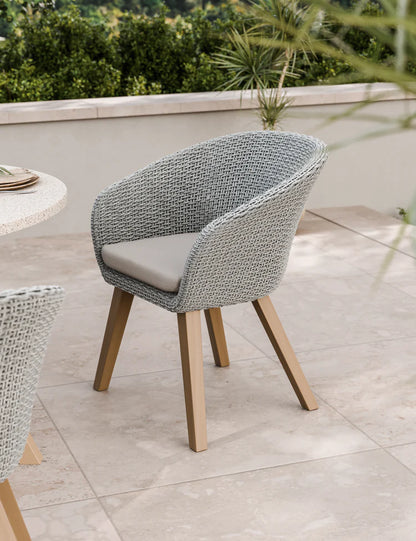 Astral 4 Seater Round Terrazzo Concrete Dining Set with Sol Dining Chairs
