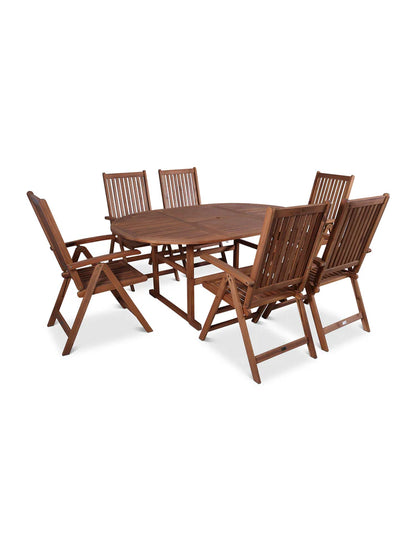 Turnbury 6 Seater Manhattan Recliner Round Extending Dining Set