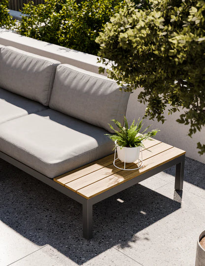 Aspen Teak 5 Seater Modular Mini Corner Lounging Set with Coffee Table