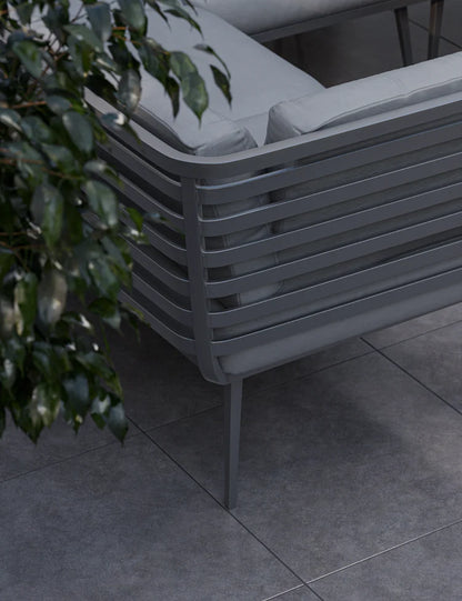 Mayfair Corner Lounging Set with Fire Pit Table and 1 Bench