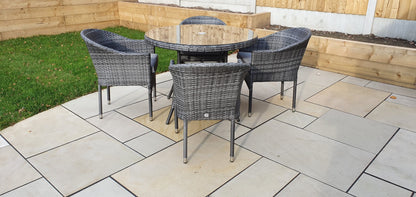 Rattan Grey Bistro Set with 4 Stacking Chairs | Emily | Emil0210_Emil0208