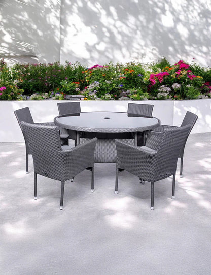 Malaga 6 Seater Fixed Dining Set