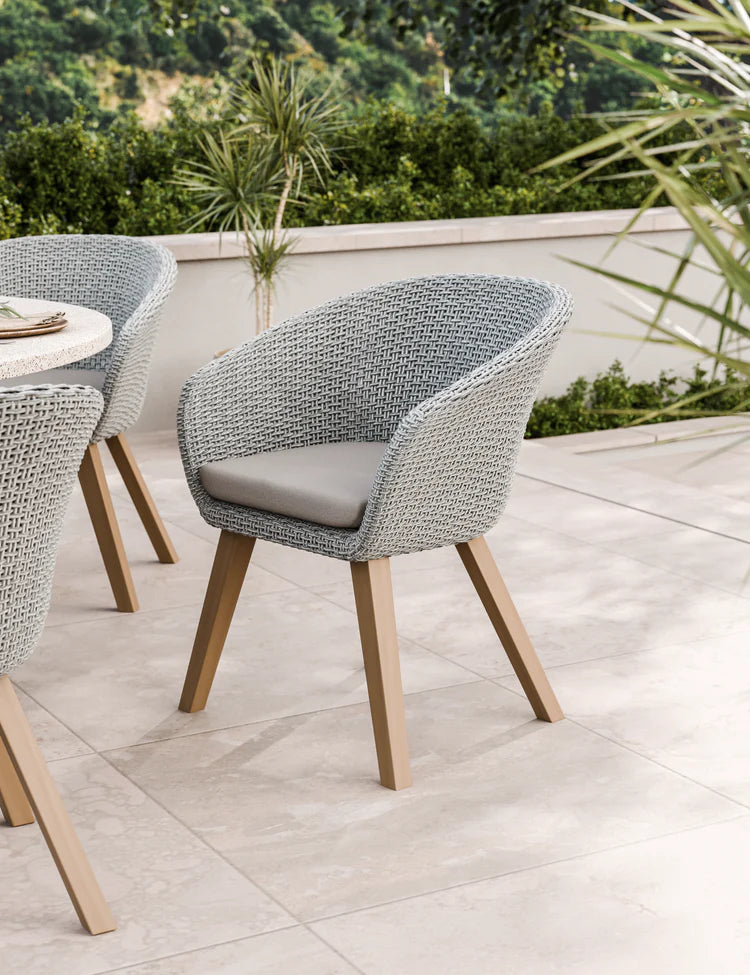 Astral 6 Seater Round Concrete Terrazzo Dining Set with Sol Dining Chairs