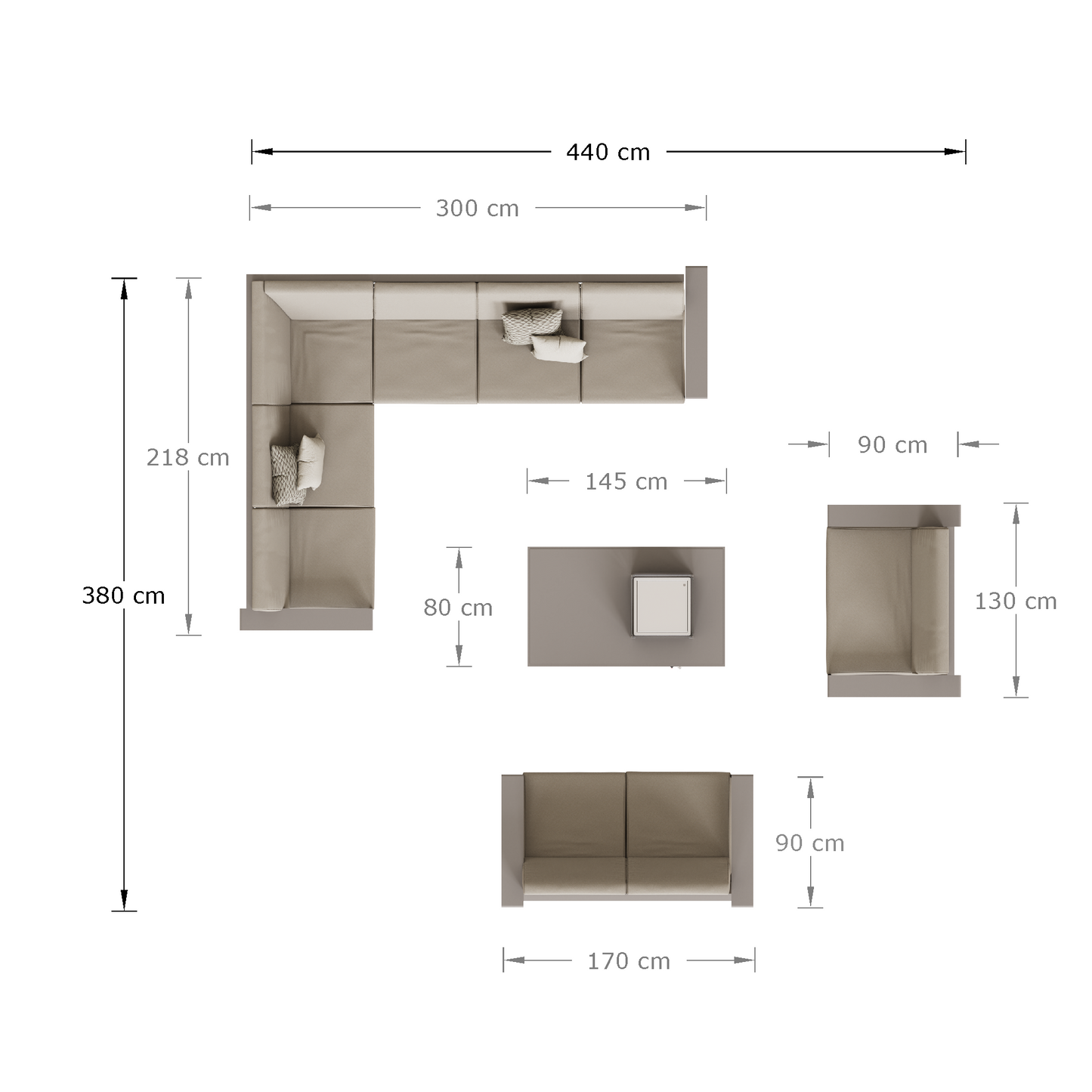 Signature Weave - Venus L shape corner with gas firepit and loveseat | VENU0462_0528_0526