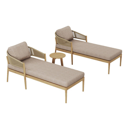 Homeflair - Porto Rope Weave Double Sunlounger Set