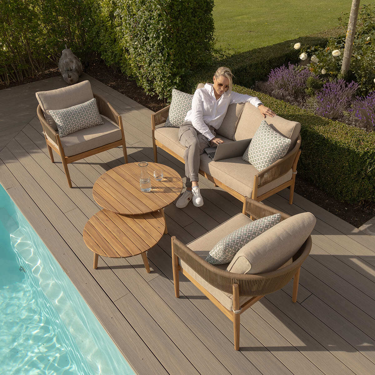 Homeflair - Porto Rope Weave 2 Seat Sofa Set