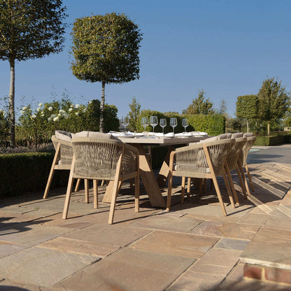 Homeflair - Martinique Rope Weave 6 Seat Round Dining Set