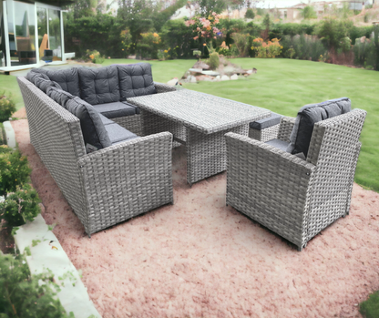 Rattan Skylar Dining Corner Sofa With Table | SKYL140GS