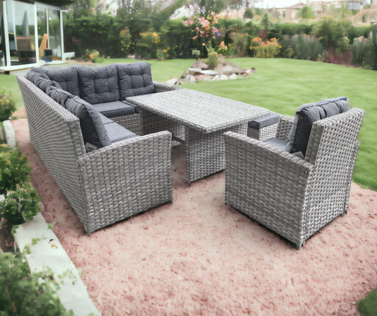 Rattan Skylar Dining Corner Sofa With Table | SKYL140GS