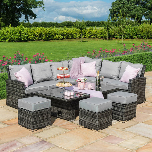 Homeflair – Kingston Left Hand Rattan Corner Dining Set